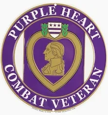 Purple Heart combat veteran badge